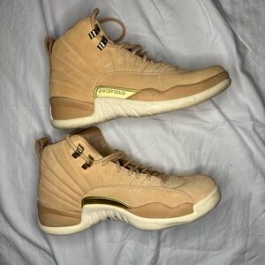 Jordan Tan and Gold High-Top Sneakers